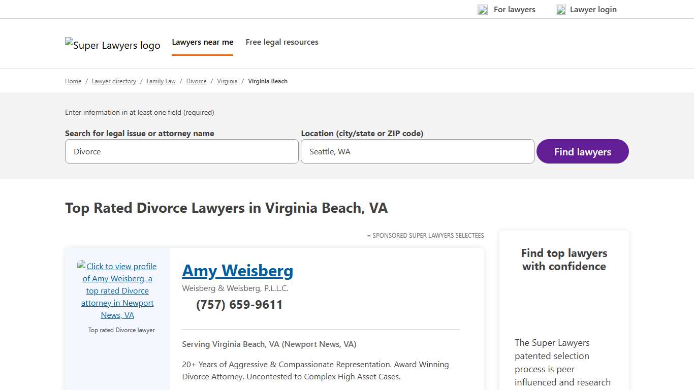 Best Virginia Beach, VA Divorce Attorneys Super Lawyers